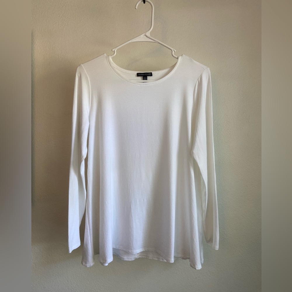 Eileen Fisher Lightweight Viscose Jersey Crew Neck Top - S